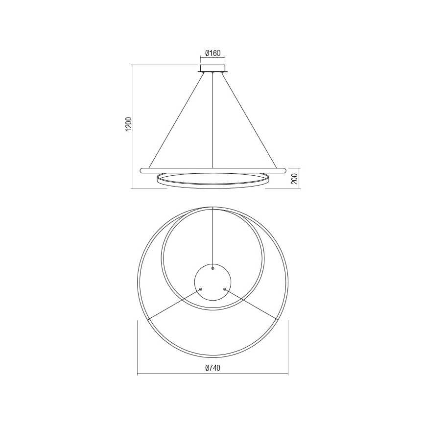 Redo 01-1795 - LED Hämardatav lühter TORSION LED/40W/230V d. 74 cm valge
