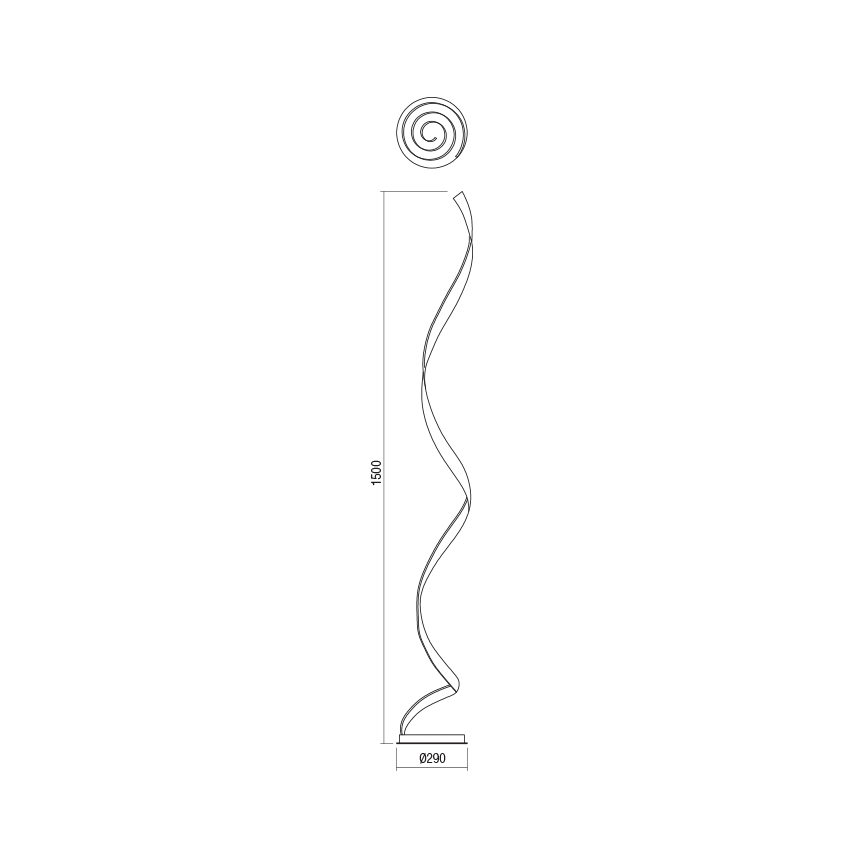 Redo 01-1797 - hämardatav LED-põrandalamp TORSION LED/24W/230V 3000K valge