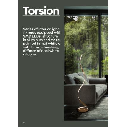 Redo 01-1797 - LED-hämardatav põrandalamp TORSION LED/24W/230V valge