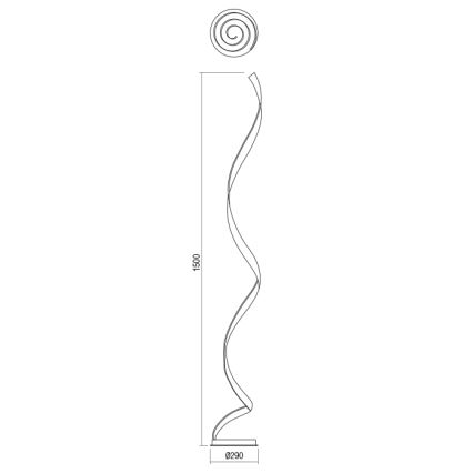 Redo 01-1798 - Hämardatav LED-põrandalamp TORSION LED/24W/230V 3000K pronksivärvi