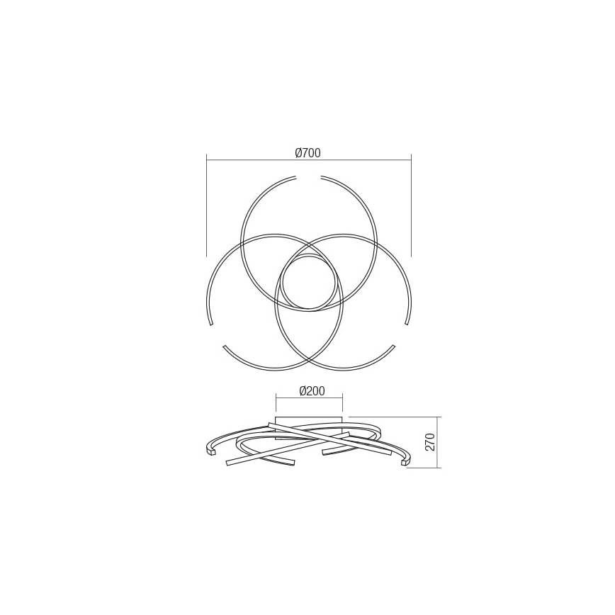 Redo 01-1801 - LED Hämardatav laevalgusti ALIEN LED/60W/230V 3000K d. 70 cm valge