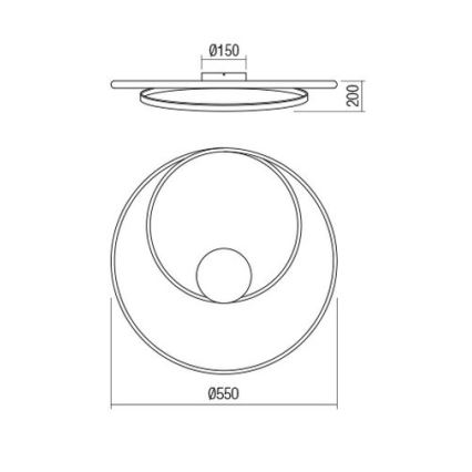 Redo 01-1886 - LED-hämardatav laevalgusti TORSION LED/29W/230V 4000K Ø 55 cm valge