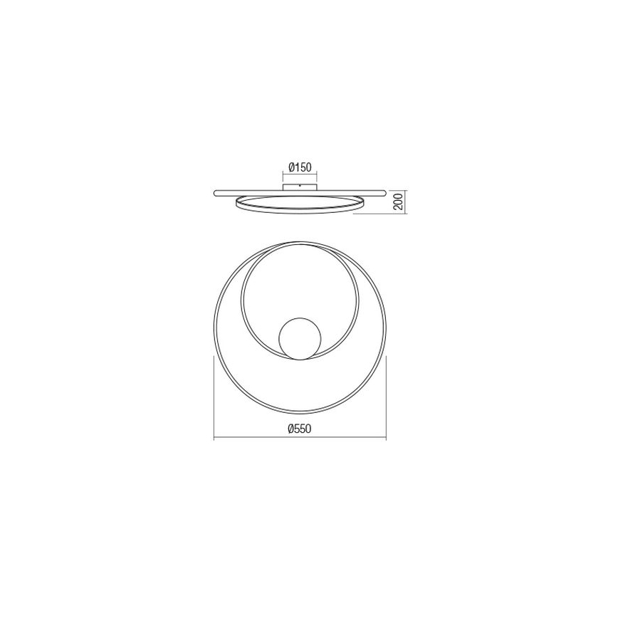 Redo 01-1886 - LED-hämardatav laevalgusti TORSION LED/29W/230V 4000K Ø 55 cm valge
