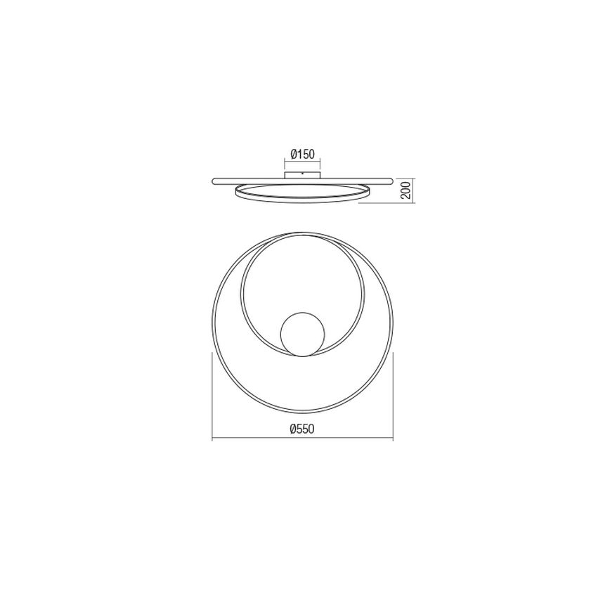 Redo 01-1887 - hämardatav LED laevalgusti TORSION LED/29W/230V, Ø 55 cm, pronks