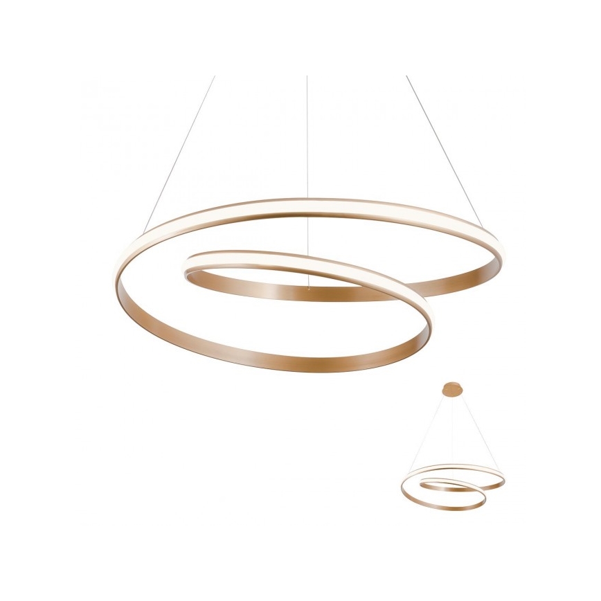 Redo 01-1891 - hämardatav LED-ripplühter kaablil TORSION LED/35W/230V, läbimõõt 75 cm, pronksviimistlus