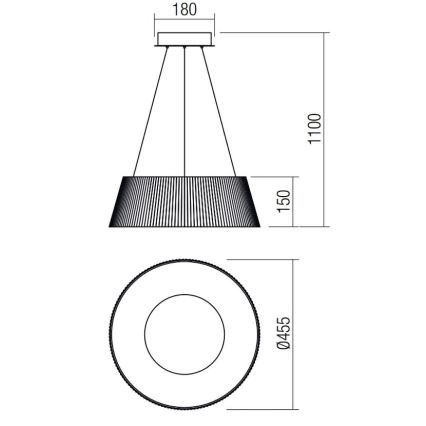 Redo 01-1938 - LED Lühter SARIS LED/36W/230V antratsiit