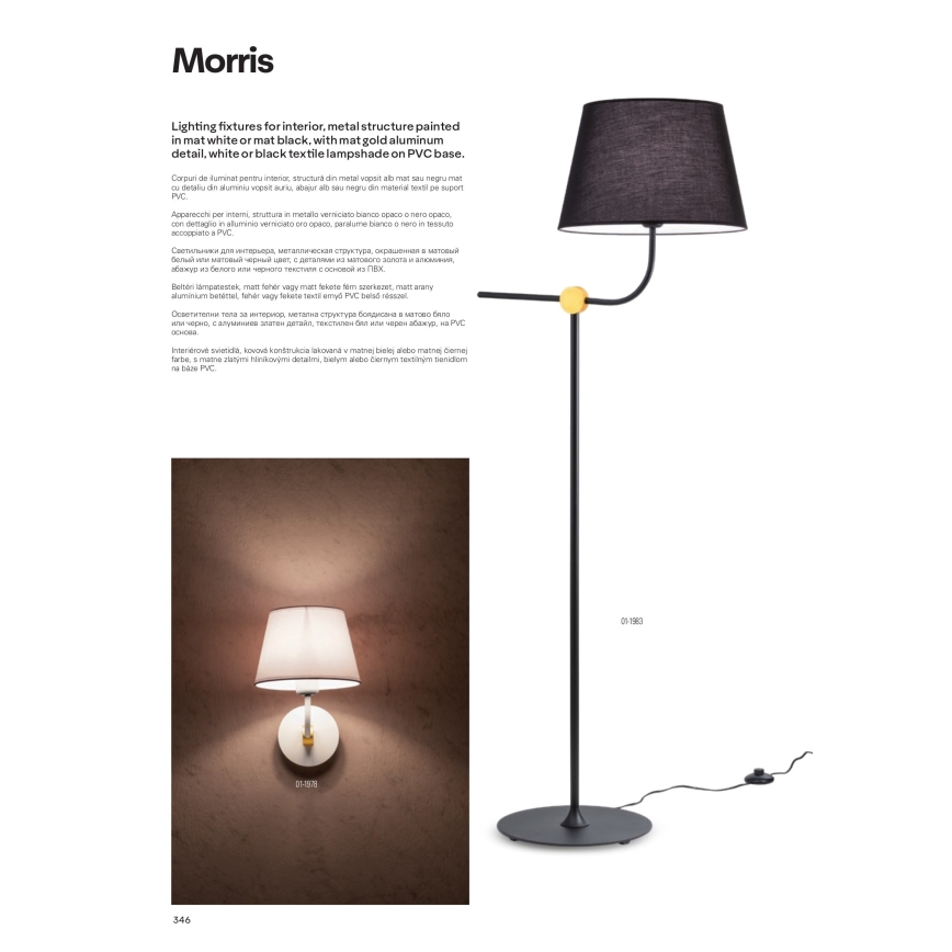 Redo 01-1980 - Laualamp MORRIS 1xE27/42W/230V valge