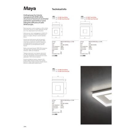 Redo 01-2000 - LED hämardatav laelamp MAYA LED/55W/230V 51x51 cm kuldne