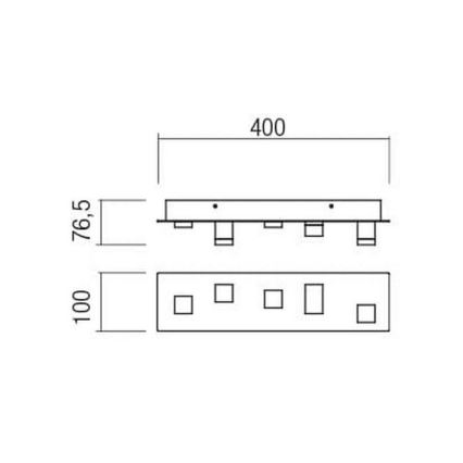 Redo 01-2013 - LED Laevalgusti PIXEL LED/15W/230V 3000K 40x10 cm must