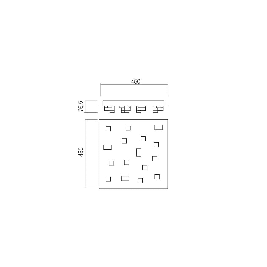 Redo 01-2017 - LED Laevalgusti PIXEL LED/48W/230V 3000K 45x45 cm must