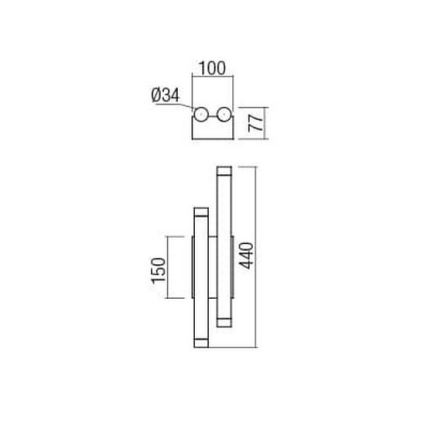 Redo 01-2033 - LED Seinavalgusti MADISON 4xLED/4W/230V kuldne