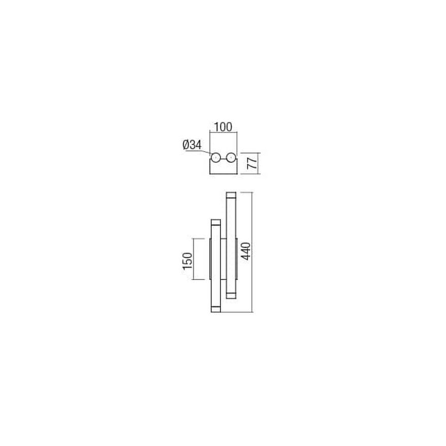 Redo 01-2033 - LED Seinavalgusti MADISON 4xLED/4W/230V kuldne