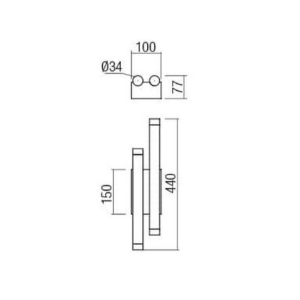 Redo 01-2035 - LED Seinavalgusti MADISON 4xLED/4W/230V must