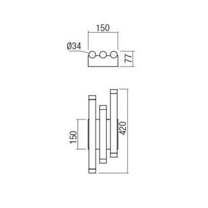 Redo 01-2036 - LED Seinavalgusti MADISON 6xLED/4W/230V kuldne