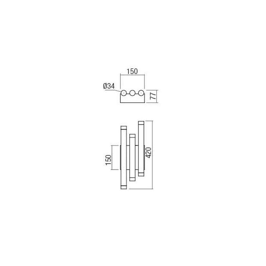 Redo 01-2036 - LED Seinavalgusti MADISON 6xLED/4W/230V kuldne