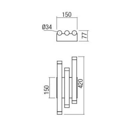 Redo 01-2038 - LED Seinavalgusti MADISON 6xLED/4W/230V must