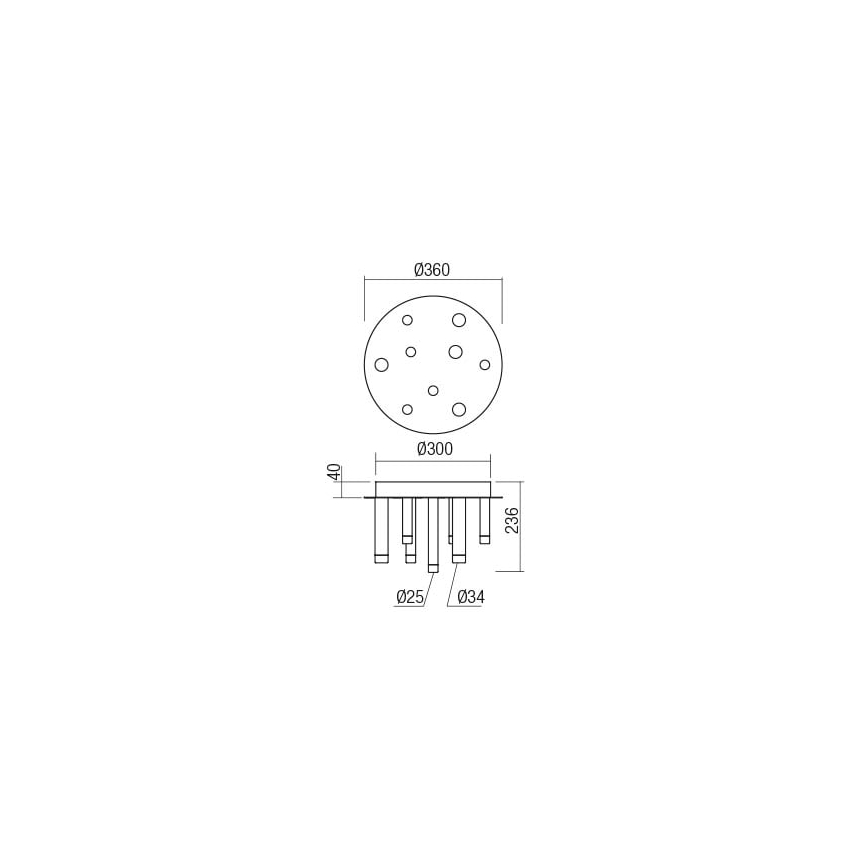 Redo 01-2041 - LED Laevalgusti MADISON 9xLED/4W/230V must