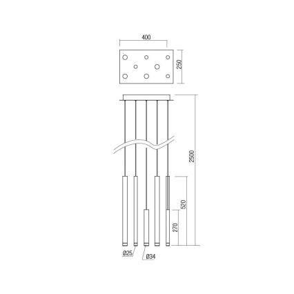 Redo 01-2046 - LED Lühter MADISON 8xLED/4W/230V kuldne