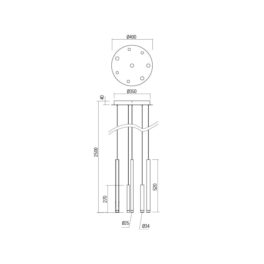 Redo 01-2050 - LED Lühter MADISON 8xLED/4W/230V kuldne