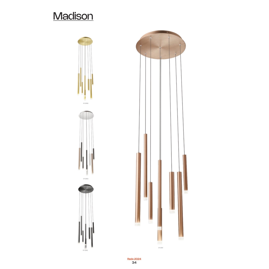 Redo 01-2052 - LED Lühter MADISON 8xLED/4W/230V must