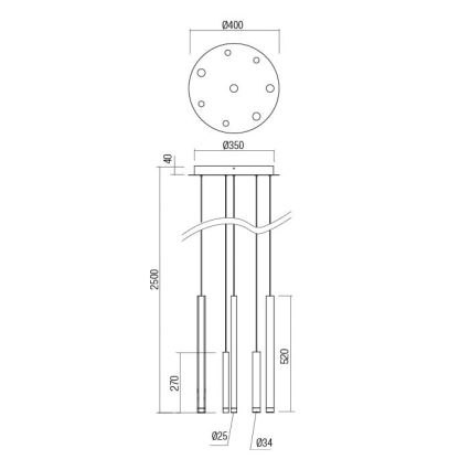 Redo 01-2052 - LED Lühter MADISON 8xLED/4W/230V must