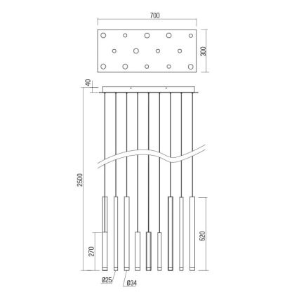 Redo 01-2054 - LED Lühter MADISON 14xLED/4W/230V kuldne