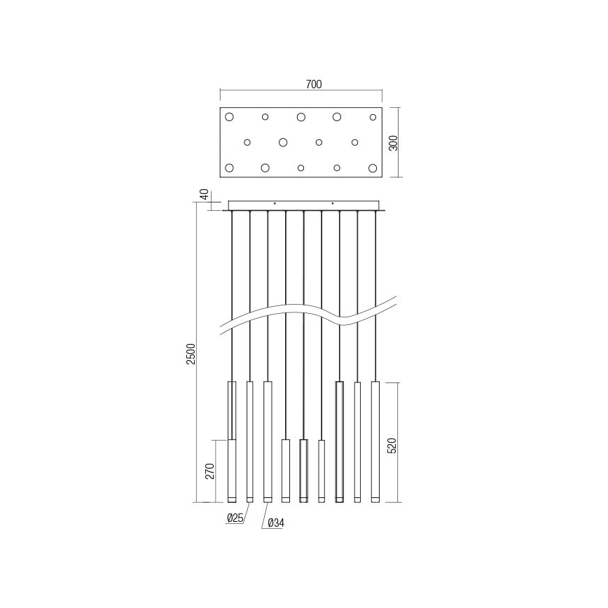 Redo 01-2057 - LED Lühter MADISON 14xLED/4W/230V läikiv kroom/must/vask