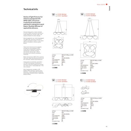 Redo 01-2110 - LED Hämardatav lühter CORRAL LED/40W/230V 3000K kuldne