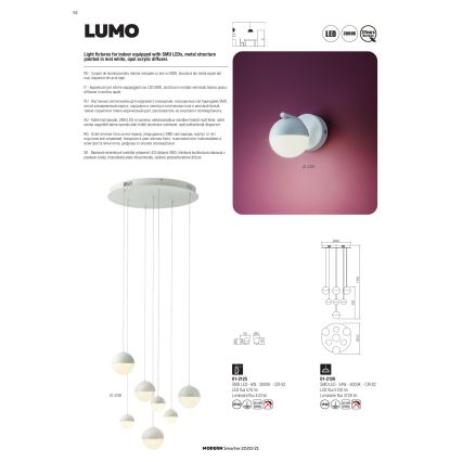 Redo 01-2125 - LED Seinavalgusti LUMO LED/6W/230V valge