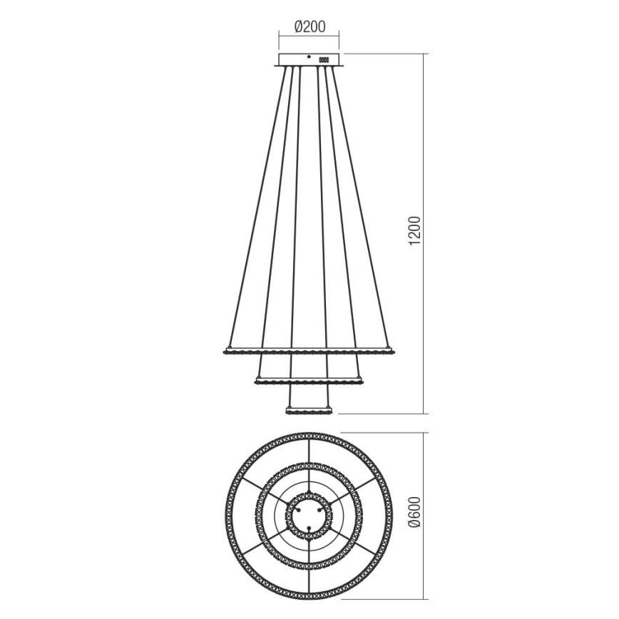 Redo 01-2173 - LED Lühter NUNZIA LED/54W/230V