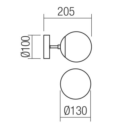 Redo 01-2175 - Seinavalgusti SEMIA 1xE14/28W/230V must/suitsune
