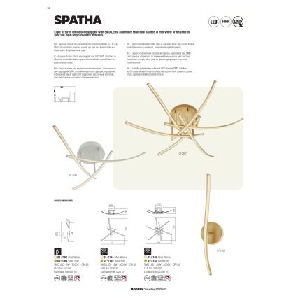 Redo 01-2184 - LED Laevalgusti SPATHA 3xLED/6W/230V 3000K valge