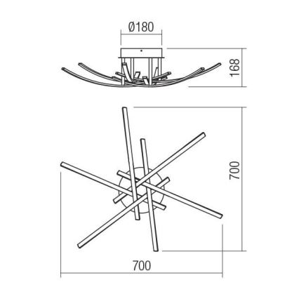 Redo 01-2187 - LED Laevalgusti SPATHA 6xLED/6W/230V 3000K kuldne