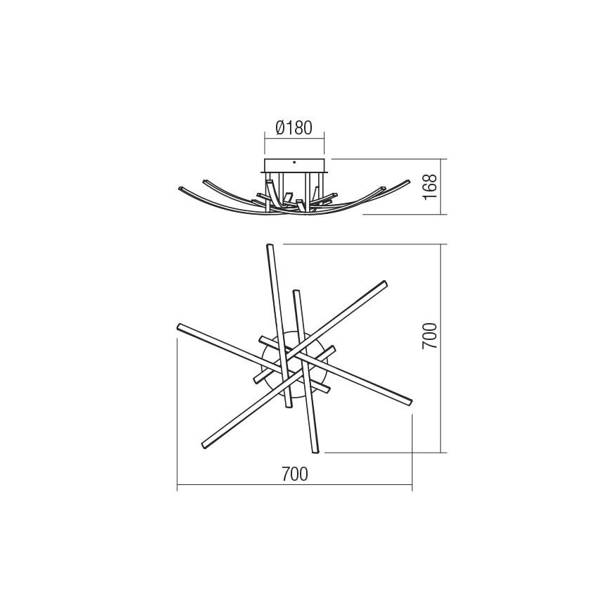 Redo 01-2187 - LED Laevalgusti SPATHA 6xLED/6W/230V 3000K kuldne