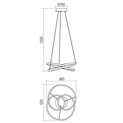 Redo 01-2190 - LED Hämardatav lühter SINTRA LED/40W/230V