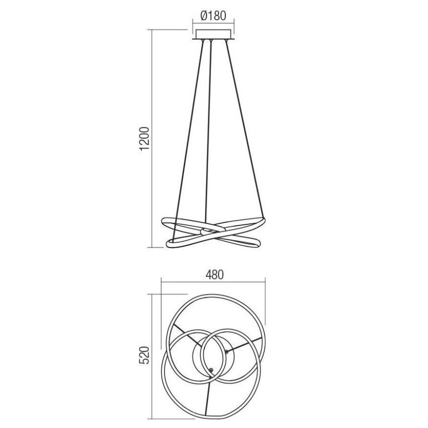 Redo 01-2190 - LED Hämardatav lühter SINTRA LED/40W/230V