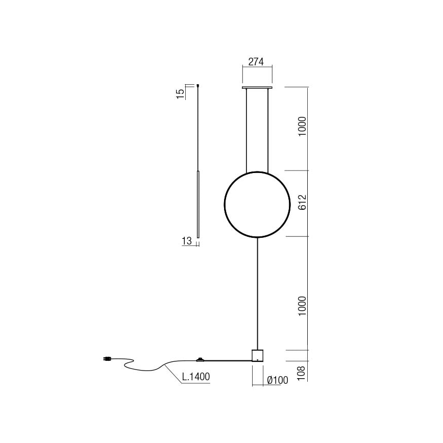 Redo 01-2197 - LED Põrandalamp SLICK LED/19W/230V must