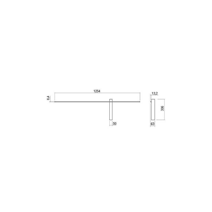 Redo 01-2200 - LED seinavalgusti TANGENT LED/14W/230V 3000K 125,4 cm valge
