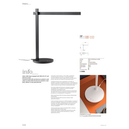 Redo 01-2213 - LED Hämardatav puutetundlik laualamp OMEO LED/5,5W/230V 3000/4500/6500K must