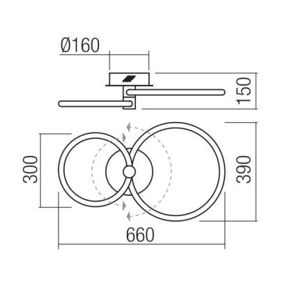 Redo 01-2221 - LED-hämardatav laevalgusti SPELL LED/32W/230V valge