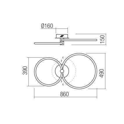 Redo 01-2223 - LED Hämardatav pinnale kinnitatav lühter SPELL LED/43W/230V 3000K valge