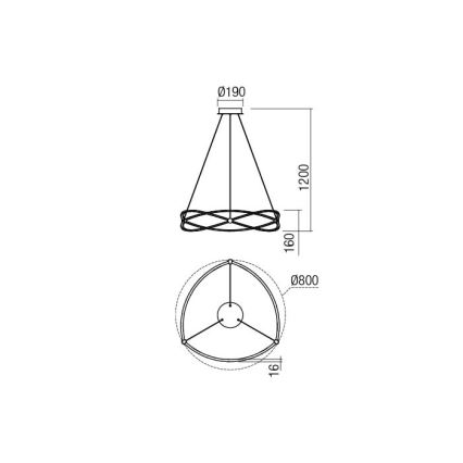 Redo 01-2251 - LED Hämardatav lühter QUARK LED/43W/230V 3000K d. 60 cm matt kroom