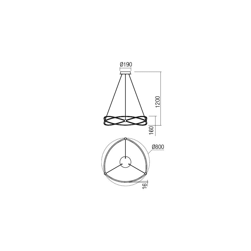 Redo 01-2251 - LED Hämardatav lühter QUARK LED/43W/230V 3000K d. 60 cm matt kroom