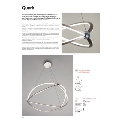 Redo 01-2254 - LED Hämardatav lühter QUARK LED/54W/230V 3000K d. 80 cm must