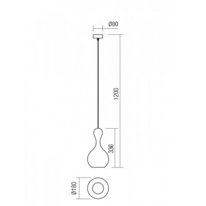 Redo 01-2256 - Lühter LOB 1xE27/42W/230V d. 18 cm hall