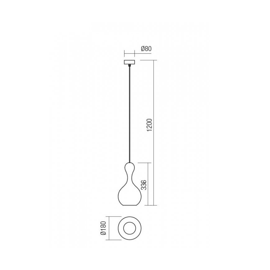 Redo 01-2257 - Lühter LOB 1xE27/42W/230V d. 18 cm vask