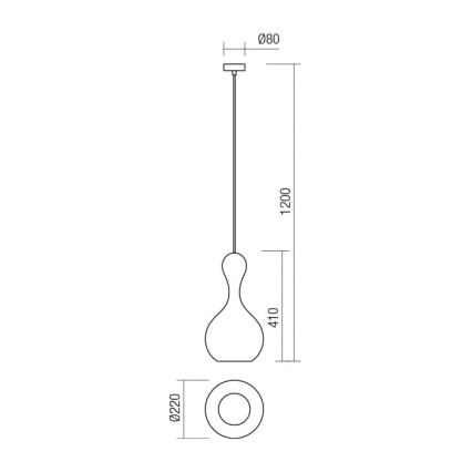 Redo 01-2260 - Lühter LOB 1xE27/42W/230V d. 22 cm vask
