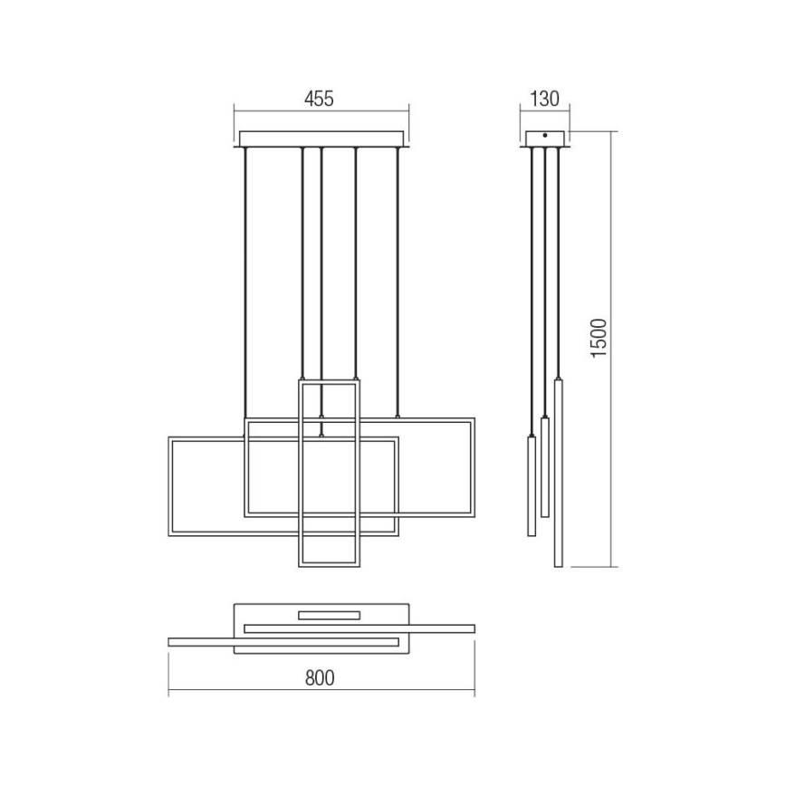 Redo 01-2315 - LED Hämardatav lühter PLANA LED/60W/230V must