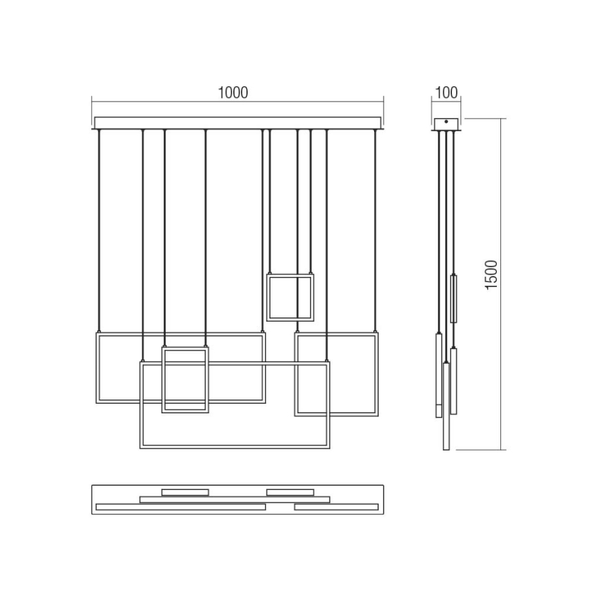 Redo 01-2318 - LED Hämardatav lühter PLANA LED/80W/230V must
