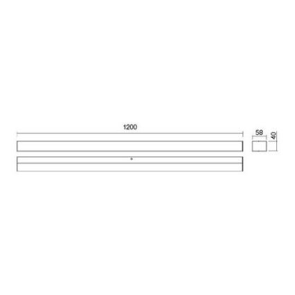 Redo 01-2331 - TASK LED vannitoa valgustusega peegel, 24W/230V, 120 cm, CRI 90, IP44, läikiv kroom
